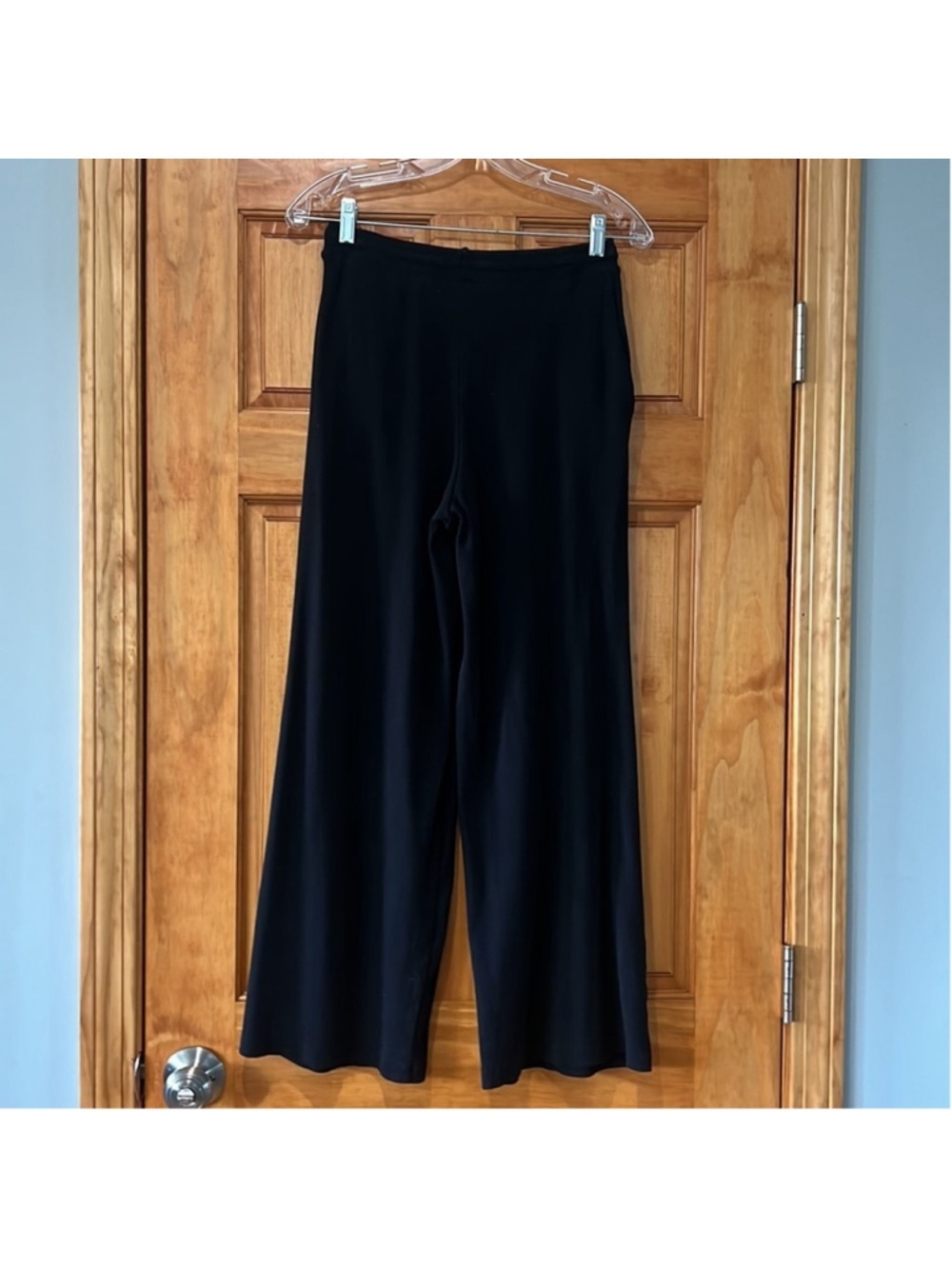 Zara Black Ribbed Wide Leg Drawstring Pants Medium - Picture 3 of 4